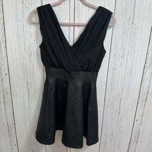 KLd Signature Black Leather Dress
